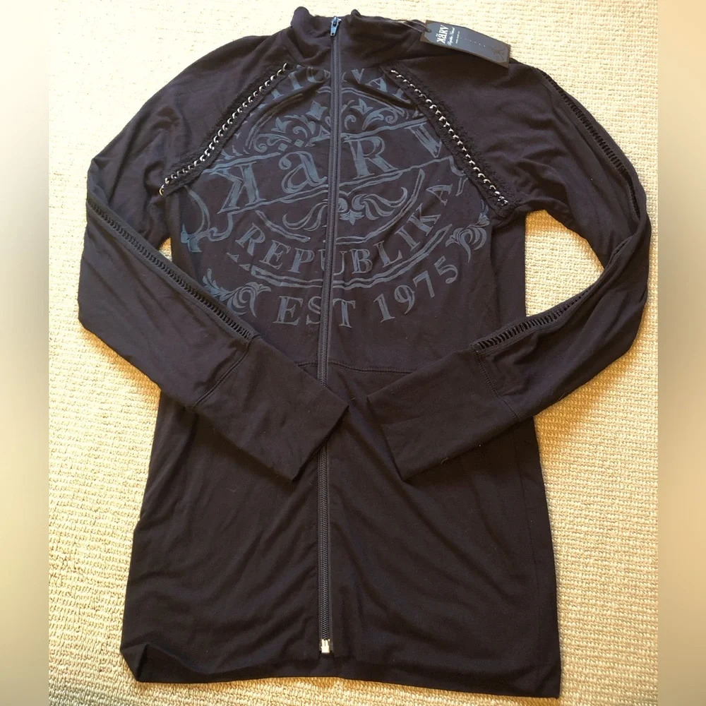 NWT KARV Republika National Long Sleeve Zip Up Shirt